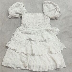 Charming White Ruffled Dress